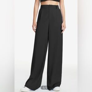 High Waisted Wide Leg Relaxed Fit Trousers black size XS NWT CM6
